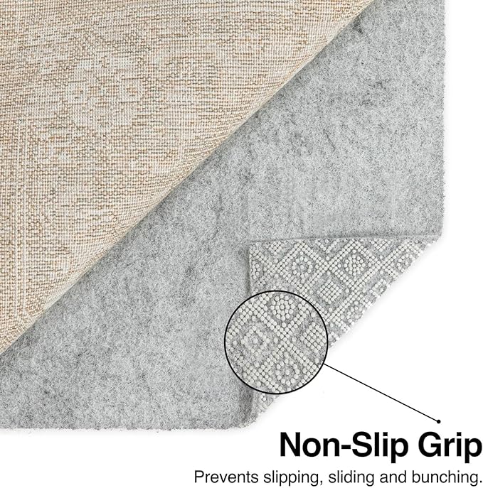 WELL WOVEN Premium 1/4" Thick Felt Rug Pad 2x3 - Non Slip Rubber Backing for Hard Floors & Carpet - Easy Cut to Size for Custom Fit - Superior Cushioning & Floor Protection Shield