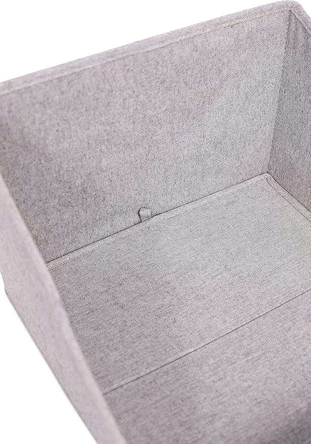 Internet's Best Open Cloth Storage Bin - Closet Shelf Storage Box - Organize Sheets Blankets Towels Sweaters Scarfs - Grey (4 Pack)