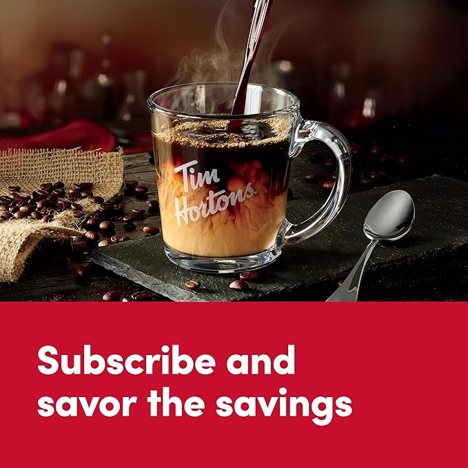 Tim Hortons Decaf, Medium Roast Coffee, Single-Serve K-Cup Pods Compatible with Keurig Brewers, 32ct K-Cups, Red
