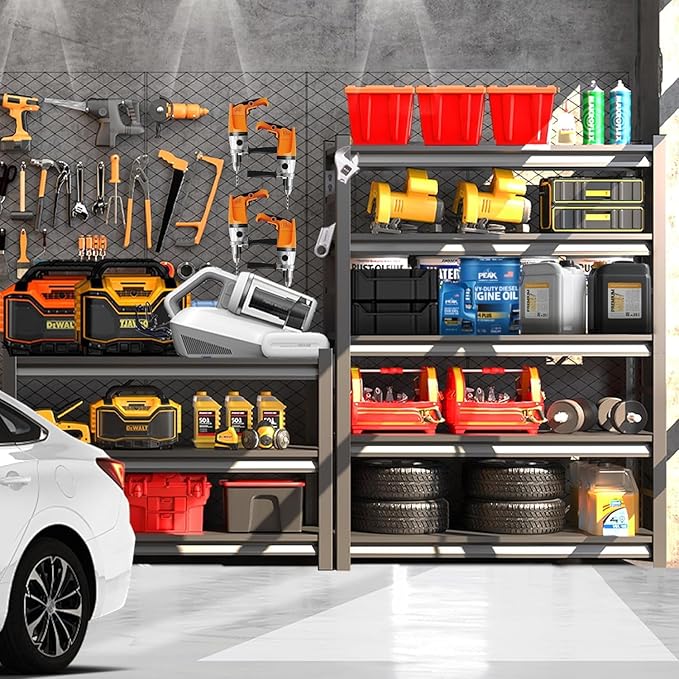 Notmise Metal Garage Shelving Unit, Heavy Duty 5-Tier Adjustable Storage Rack, Steel Shelving,2000 lbs Capacity, Industrial Shelves for Heavy Tools and Equipment (5-Tier 71" H x 32" W x 14" D)