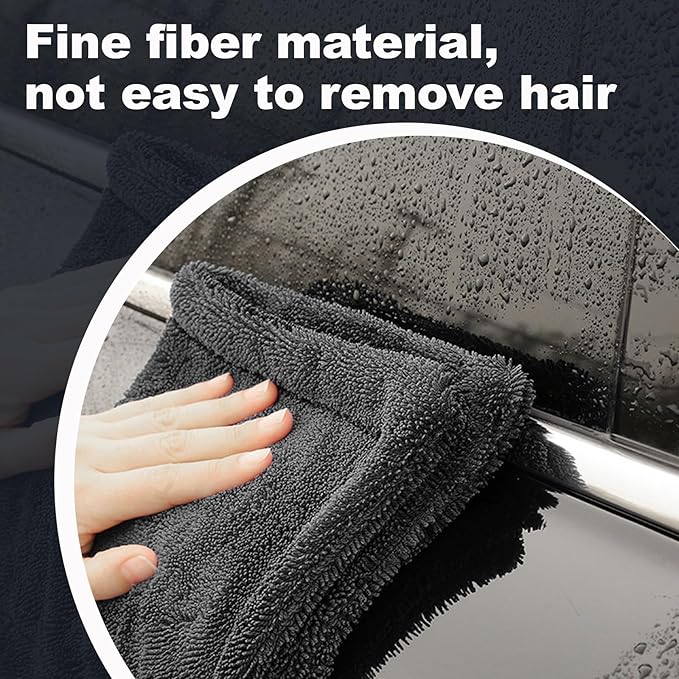 Ghguole 2-Pack Car Drying Towel (28" x 36"),1500 GSM Double Sided Microfiber Towels for Cars,Trucks, SUV.Highly Absorbent,Leaving no Marks,no Shedding,Easy to Clean
