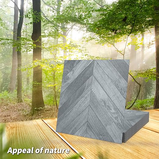 Art3d 30-Pack Herringbone Peel and Stick Vinyl Floor Tiles, 12" x 12" Self Adhesive Waterproof Wood Flooring Plank for Kitchen Bathroom Bedroom, Cover 30 Sq. Ft, Grey