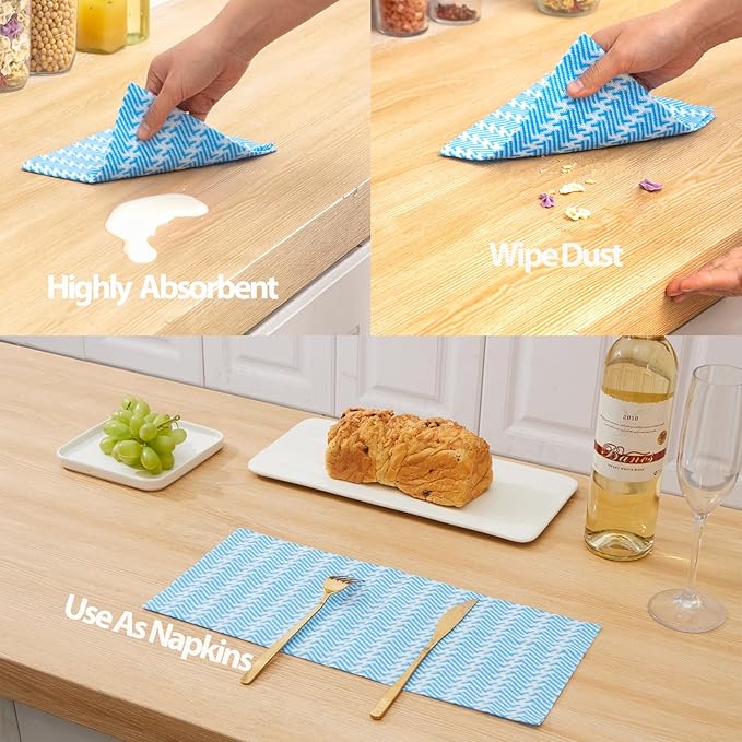 UKEENOR Disposable Cleaning Cloths Dry Handi Wipes Reusable Dish Cloths Multi Use Reusable Cleaning Towels,Machine Washable J Cloth,Heavy Duty Handy Wipes 13.7" X 15.7" 40 Count