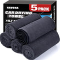 Navona 5 Pack Microfiber Car Drying Towels – Ultra Absorbent, Lint-Free Multi-Purpose Cloths for Car Wash, Bathroom Body Drying, Kitchen Cleaning & Sports Sweat Wiping