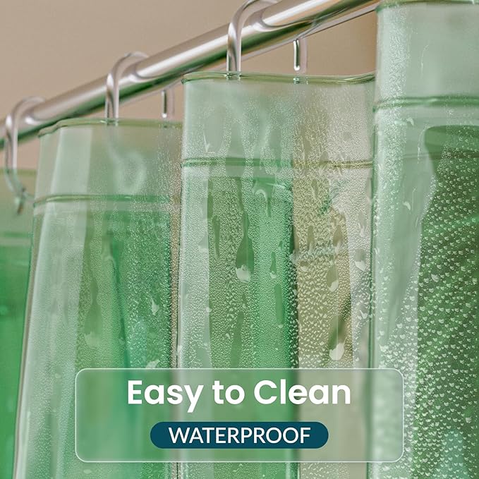 Titanker Shower Curtain Liner, Plastic Shower Liner PEVA 72 x 72 Lightweight Waterproof Shower Curtains for Bathroom with Magnets and Grommets, Forest Green