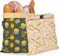 2 Pack Natural Beeswax Bread Bags for Sourdough Homemade Bread, Reusable Natural Organic Linen, Food Storage Cloth Bag, Large Capacity Portable, Freezer-Friendly, Freshness Preservation