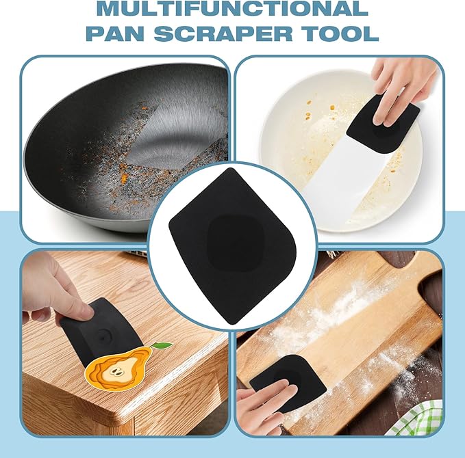 Purgreat Cast Iron Scrubber | Dish Scrub Brush | 316 Cast Iron Cleaner Chainmail Scrubber for Pan Skillet Cleaner - Dish Scouring Pad Dishwasher Safe Cleaning Kit, Blue