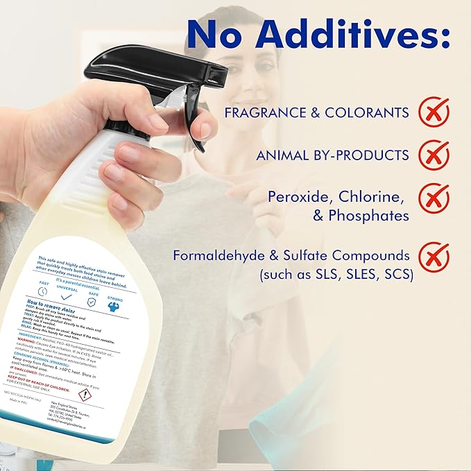 New England Stories Stain Remover Spray | Gentle Yet Effective for Baby Stains | Non-Toxic, Clean Ingredients, No Added Fragrance | Laundry Spot Cleaner for Clothes & Bedding (16 Fl Oz, Pack of 2)