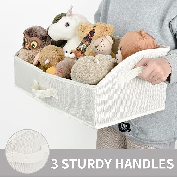 GRANNY SAYS Shelf Storage Baskets, Clothes Storage Bin, Organizer and Storage Bins, Trapezoid Storage Boxes, Clothing Bins for Changing Table Closet Shelves, Pearl White, Jumbo, 3-Pack