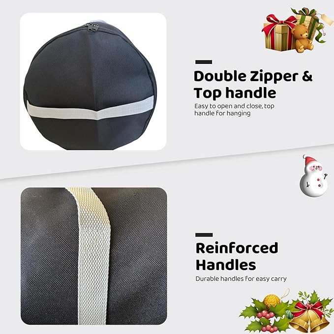OUTTDID Christmas Wrapping Paper Organizer Storage, 41" Gift Wrapping Paper Storage Containers, 600D Oxford Fabric Gift Wrap Paper Holder Fits 18-25 Rolls, with Handles and Zippered, Black