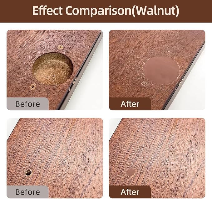 Boncart 32oz Wood Filler Putty - Walnut Paintable Furniture Repair Kit for Quickly Fixing Broken and Defective Wooden Items, MQNZ-09