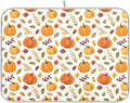 Fall Pumpkin Pattern Dish Drying Mat for Kitchen Countertop 18x24 Autumn Leaves Thanksgiving Day Large Drying Mat Reusable Quick Dry Dish Sink Mats Easy Clean Decorative Essentials