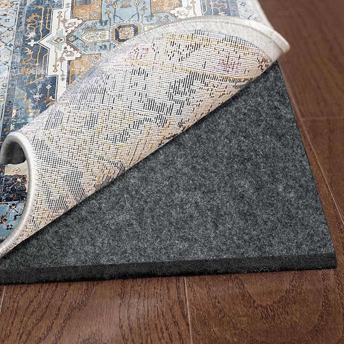 Waterproof Rug Pad, 4x6 ft Area Rug Non-Slip Carpet Pad, 1/4" Thick Non-Slip Rug Pads for All Floors and Finishes, Felt Pad for Hardwood Floors, Keeps Carpets in Place Soft and Safe