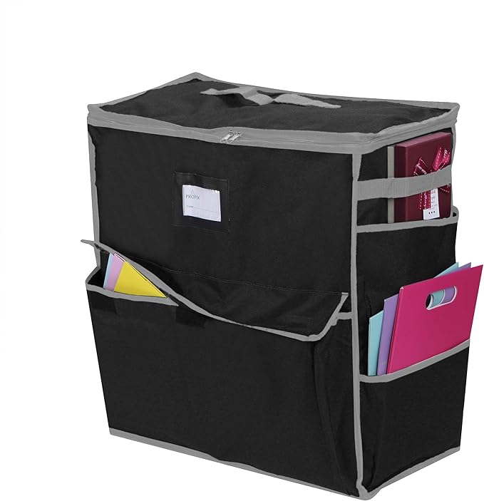 ProPik Unique Holiday Storage Organizer for Gift Bag and Wrapping Accessories (Black)