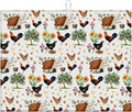 Dish Drying Mat For Kitchen Counter, Farmhouse Rooster Microfiber Absorbent Dish Drainer Rack Pad Reusable Large 18x24in Drying Mat