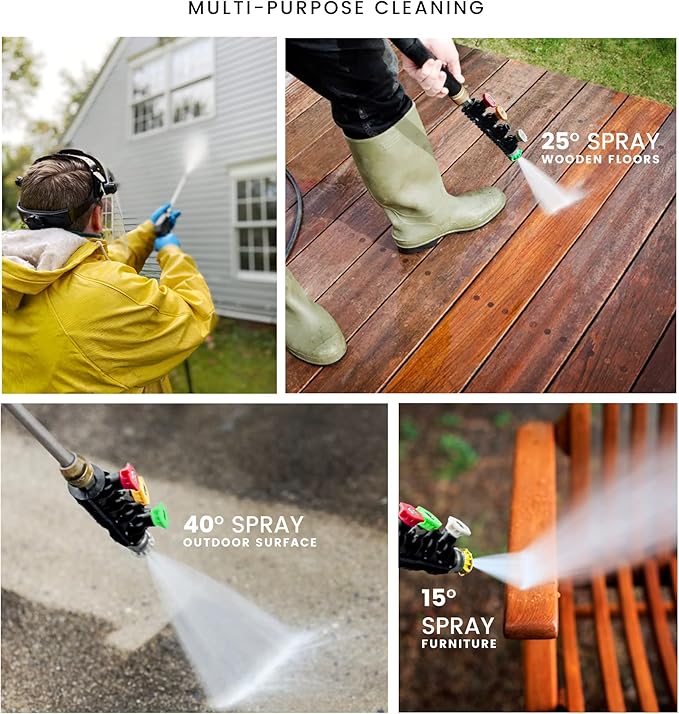 Gold Label Detailing Mini Grip Quick Connect Stainless Steel Lance with Nozzle Holder and 4 Pressure Washer Nozzles - Great for Car Washing, Patio Cleaning, Exterior Washing!