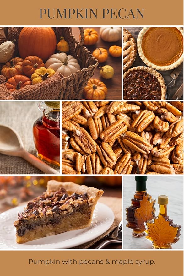 ECO CANDLE CO. Mason Jar Candle, Pumpkin Pecan, 8 oz. - Scents of Pumpkin, Pecans, & Maple Syrup - 100% Soy Wax, No Lead, Kraft Label & Antiqued Pewter Lid, Hand Poured, Midwest Grown Soybeans
