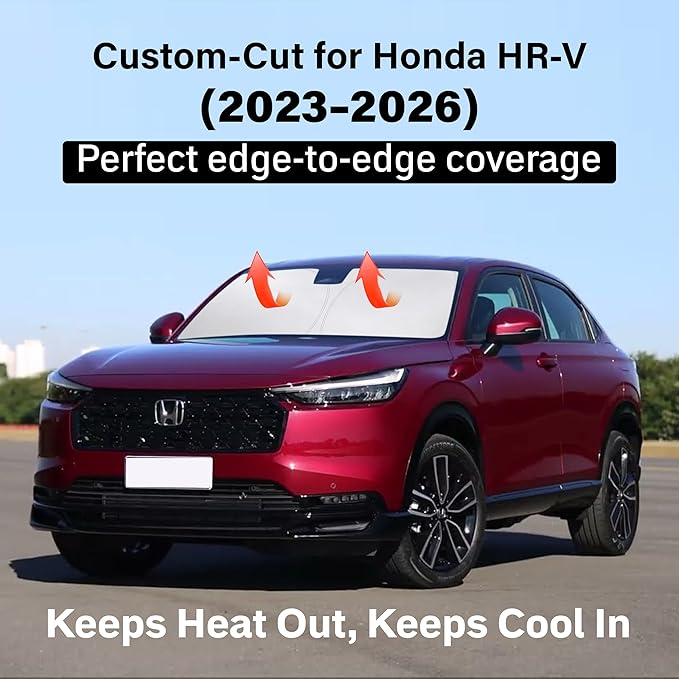 EcoNour Windshield Sun Shade Compatible for Honda HR-V 2023–2026 | SUV Front Window Sunshade | Foldable Sun Visor Protector | Blocks UV Rays & Reduces Interior Heat