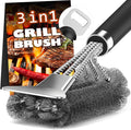 Grill Brush and Scraper-18 Adjustable Handle Safe BBQ Grill Brush for Outdoor Grill-Deep BBQ Clearning Brush wih Bottle Operner Extra Strong Grill Cleaner Accessories for Gas/Charcoal Grilling Grates