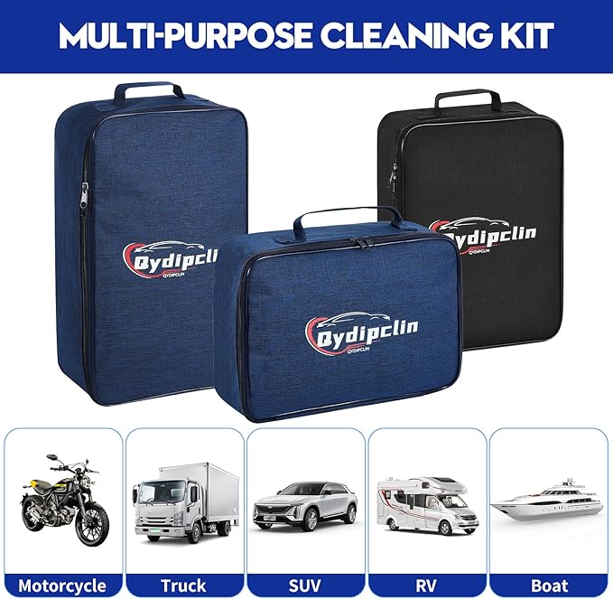 Qydipclin 29Pcs Car Detailing Kit, Car Detailing Brush Set, Car Wash Cleaning Kit, Car Detailing Brushes, Professional Car Care Kit for Interior Exterior Wheels, Blue