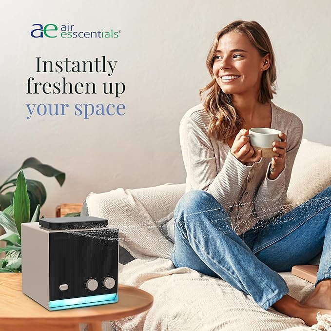 Air Esscentials Smart Scent Air Machine for Home, Office, Spa & Hotel, Switch Between 2 Fragrances, Bluetooth & Waterless Oil Diffuser with Cold Air Technology, Covers 1,000 sq. ft., Duo Scent Tuner