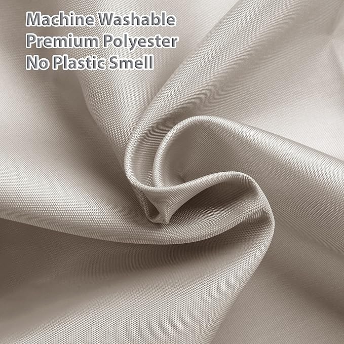 Titanker Fabric Shower Curtain Liner Washable, 70 x 72 Inches, Khaki Shower Liner Fabric with 2 Magnets, Waterproof Bathroom Shower Liner Soft Lightweight Polyester, Khaki