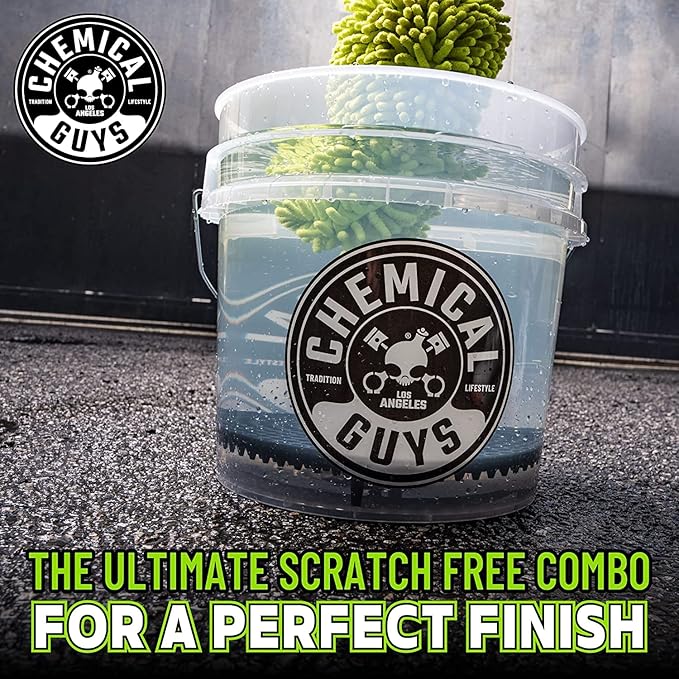 Chemical Guys 8-Piece Arsenal Builder Car Wash Kit - Includes Bucket, Dirt Trap, Lid, Wash Mitt, Air Fresheners & (3) 16 oz Car Care Chemicals, Complete Cleaning Kit for Trucks, SUVs & More