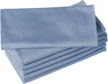 Puomue 6 Pack Microfiber Glass Cleaning Cloth, 16 Inch X 16 Inch, Lint Free Quickly Clean Window, Glasses, Windshields, Mirrors, and Stainless Steel, Dark Blue