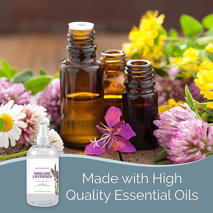 SMELLS BEGONE Air Freshener Home & Linen Spray - 16 oz, Pack of 2 - Odor Eliminator - Made with Essential Oils (Lavender)