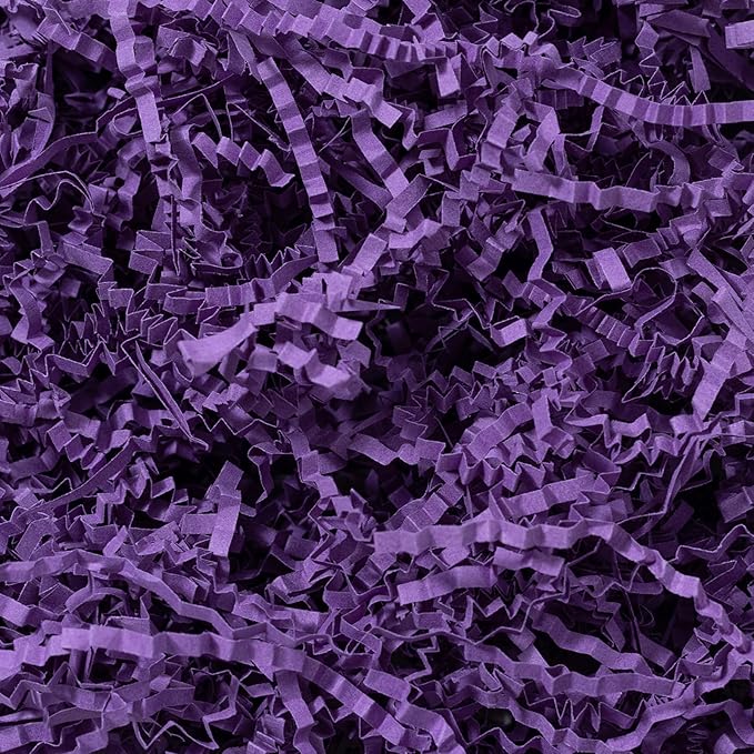 Mefleet 1 LB Crinkle Cut Paper Shred Filler Purple Crinkle Shredded Paper for Gift Box - Gift Basket Bag Filler - Grass Cushion Stuffing for Christmas Holiday Packaging Wrapping