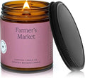 Fontana Candle Co Wood Wick Beeswax Jar Candles, Farmer's Market - Made with Coconut Oil & Pure Essential Oils – Clean Burn, Long Lasting and Non-Toxic Candles for Home & Room Decor