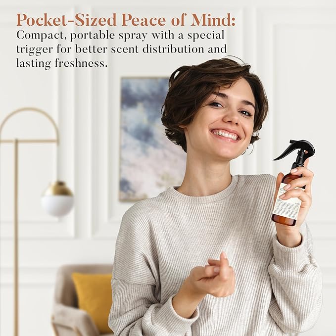 Dusa Santal Room Spray - 4 fl oz - Natural Air Freshener & Linen Mist for Home - Ultimate Home Fragrance, Bed Room Essentials & Soothing Fabric - Eco-Friendly Odor Eliminator w/Aromatherapy