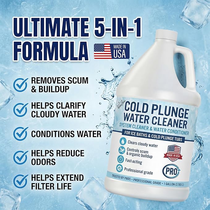 5in1 Weekly Cold Plunge Water Treatment - HOCl Cold Plunge Cleaner, Ice Bath Cleaner, Water Stabilizer For Cold Plunge Ice Pod, Clarifier Softener Chemicals, Ice Bath Accessories, 1 Gallon