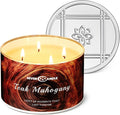4EVER Scented Candles | 4-Wick 18oz Soy Wax Candle | Up to 50Hrs Clean Burn | Aromatherapy Candles for Home Scented | Gifts for Women & Mom, Teakwood & Mahogany