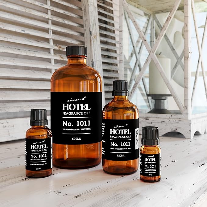 AirScent Hotel Diffuser Oil No. 1011 Inspired by The Beach Villas Hotel Scent - Premium Fragrance Oil for Ultrasonic and Waterless Diffusers and Crafting - 30 mL, 1 fl oz Glass Dropper Bottle