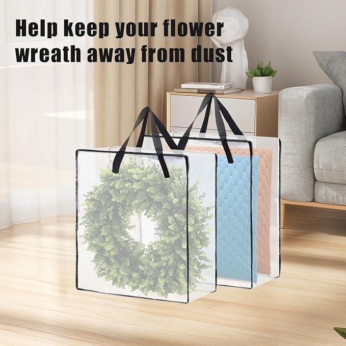 Wreath Storage Bag 5 Packs, 26 Inches 95 L Wreath Storage Container for Home Storage, Storage Bag for Spring Summer Christmas Wreath Decorations or Clothing Blanket Comforters Bed Sheets Pillows