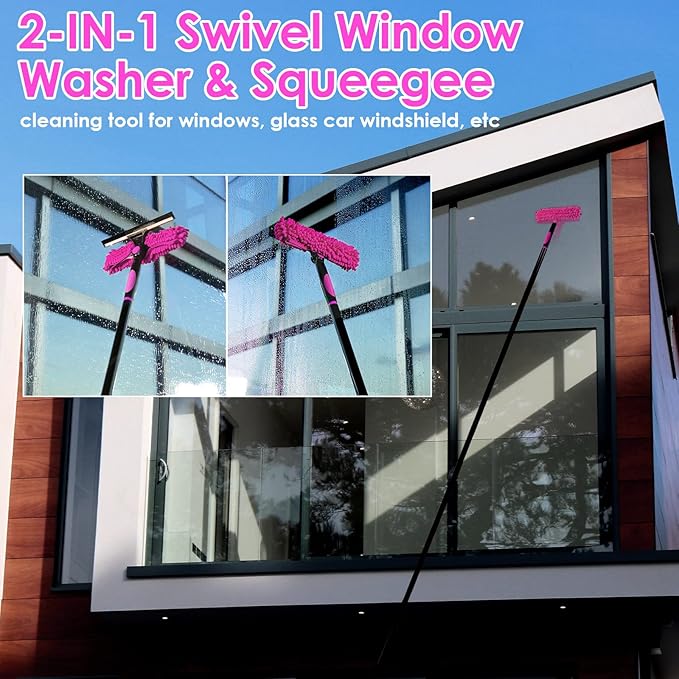 CALBEAU 15 Foot Dusters for Cleaning, Duster with Extension Pole 7-15ft, Microfiber Feather Duster Used for Cleaning Ceiling Fan, High Window, Blinds, Shutters, Sofa, Cobweb Duster for Home (12 PCS)