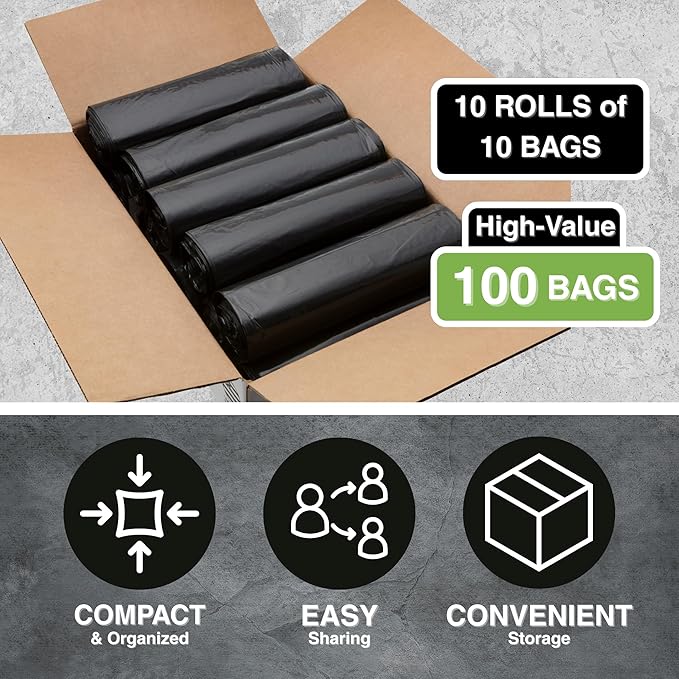 Top Knot Bags 45 Gallon Garbage Trash Bag 40X46" 1.5 Mil Black 100 Count Can Liner Bulk 40 Gallon 41 Gallon 42 Gallon 43 Gallon 44 Gallon Made in USA