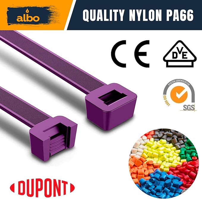 ALBO Multi Colored Zip Ties 6 Inch 800 Pack 40 lb Neon Fastening Straps Thick 0.14 Inch UV Resistant Nylon Craft Accessories Durable Flexible Multipurpose Wire Management Organizing