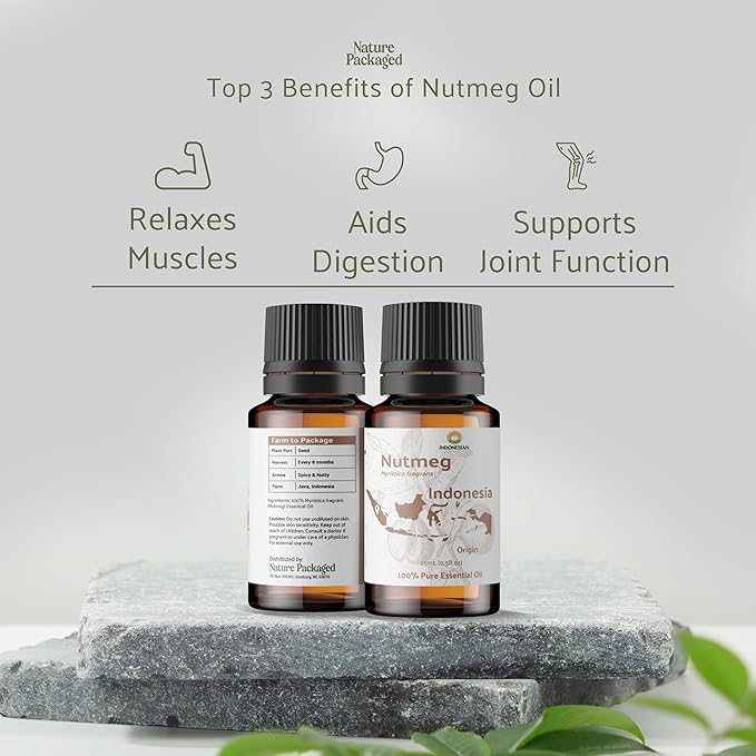 Nutmeg Essential Oil - Direct from Central Java, Indonesia - Pure Essential Oils for Diffusers, Muscle Relief and Aromatherapy | Premium Therapeutic Grade (8oz)