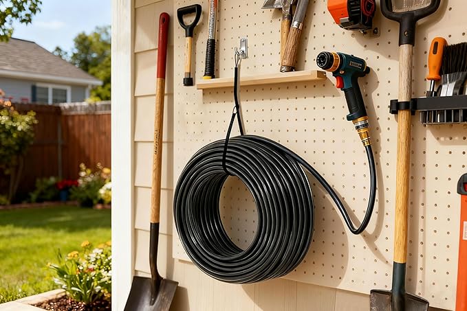 4 Pack Heavy Duty Extension Cord Organizer, Water-Resistant Perfect for Outdoor, Storage Straps for Tool, Hose, Rope, Cable Wrap Loops for Shed, RV and Garage Organization, Black 32in