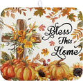 Wnoesat Fall Drying Mat for Kitchen Counter Autumn Thanksgiving Pumpkin Cross Dish Mat Sunflower Maple Leaf Absorbent Microfiber Dish Draining Mat Reusable Dishes Pad Medium 16"x18"