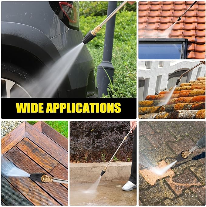 Pressure Washer Tips Turbo Nozzle, 4000 PSI Max. 5000 PSI 360° Rotating Spray Pressure Washer Turbo Tips with 1/4” 3/8” Quick Connect for Garden Car Concrete Brick Vinyl Surface 4.0 GPM 4.0 Orifice