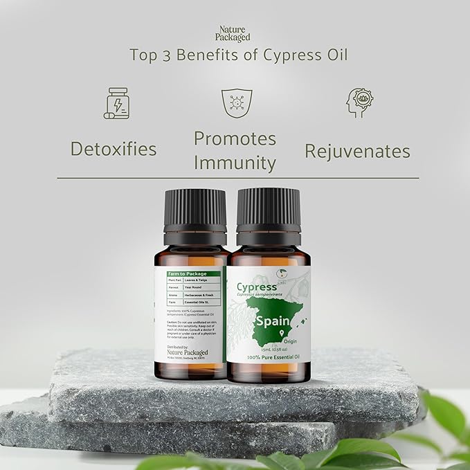 Cypress Essential Oil - Direct from Essential Oils SL in Mediterranean Spain - Aceite de Ciprés for Diffuser, 100% Pure Therapeutic Grade - Aromatheraphy, Skincare (8oz)