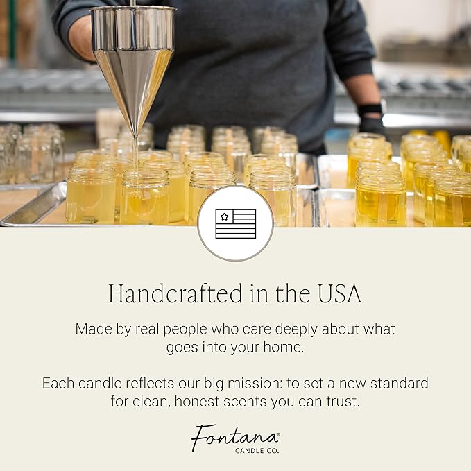 Fontana Candle Co Wood Wick Beeswax Jar Candle, Cinnamon Orange Clove - Made with Coconut Oil & Pure Essential Oils – Clean Burn, Long Lasting and Non-Toxic Candles for Home & Room Decor