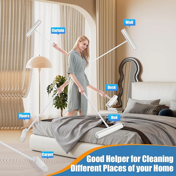 Dymoll 14.17" Lint Roller Refills, Extreme Sticky Large Surface Lint Roller for Cleaning Pet Hair, Wall, Dust, Carpets, Floor, Clothing, Car, 4 Rollers Total 360 Sheets