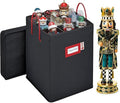 Christmas Nutcracker and Figurine Collectible Storage Box - Stores Up to 9-16" Tall Nutcrackers, Ornaments, and More - Holiday Decor Organizer with Adjustable Dividers - Nutcracker NOT Included