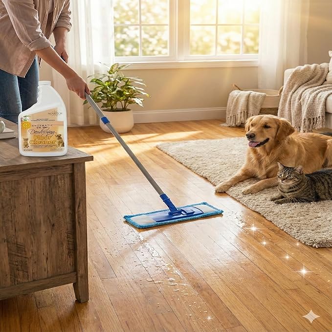 NOYATECH Pet Floor Cleaner – Enzyme Powered Odor Eliminator. Floor Cleaner for Mopping – Removes Urine & Stains – Deep Cleaner for Floors & Grout – Commercial-Grade Concentrate