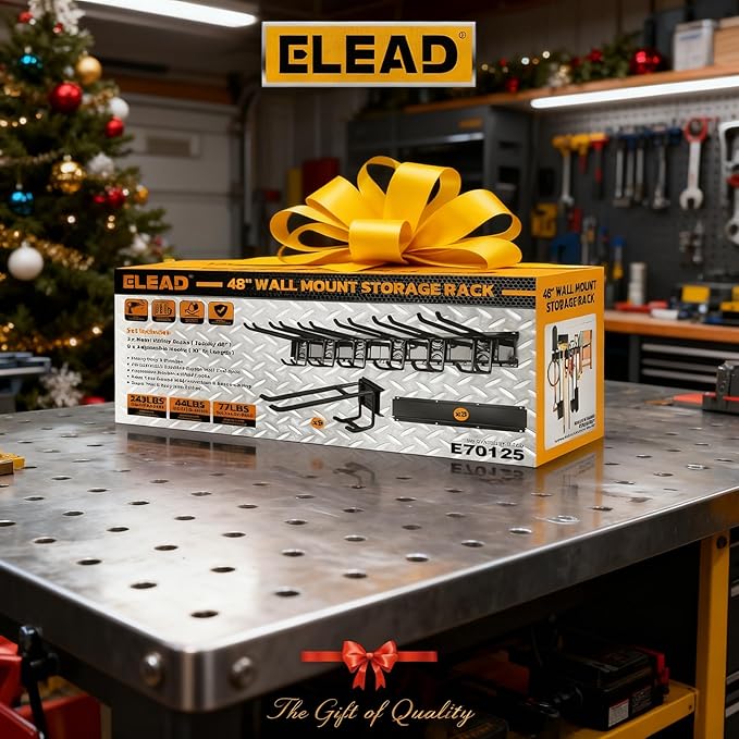 ELEAD 9-Pairs Heavy Duty Garage Tool Organizer Wall Mount Hooks, 48 Inches 730 lbs Garden Tool Organizer with Adjustable Hooks, Yard Tools Organizers for Garden, Yard, and Shed