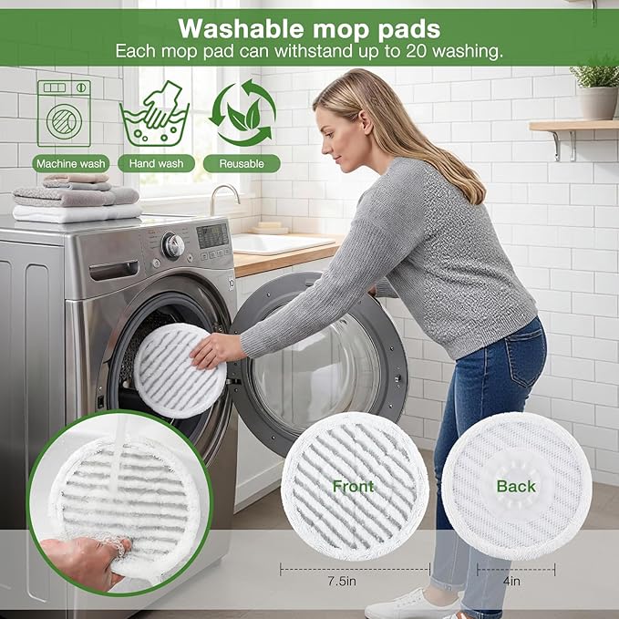 8 Pack Steam Mop Replacement Pads for Shark S8001 S7001 S7201 S7000AMZ S8201 Steam and Scrub Mop Pads Repeatedly Washed for All Floors Cleaning